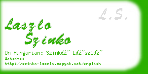 laszlo szinko business card